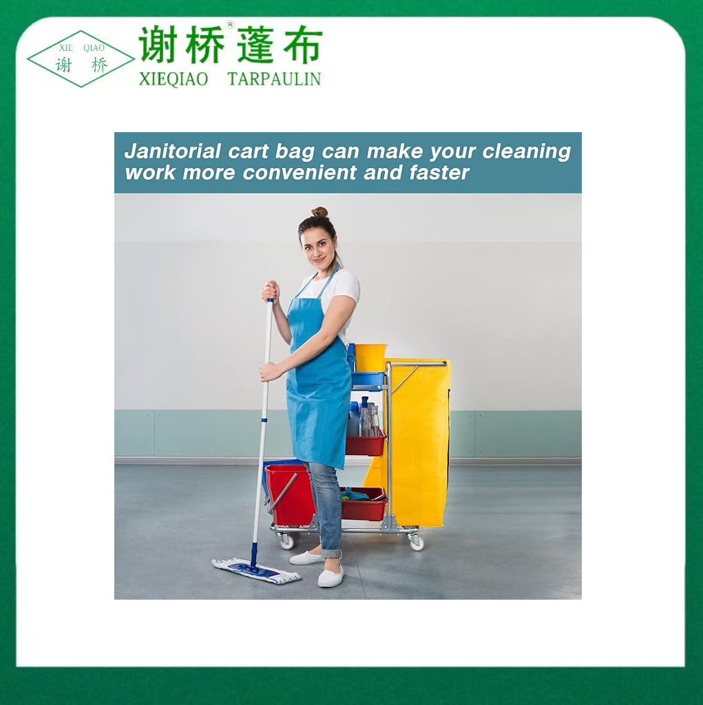 Rubbermaid FG618300 Vinyl Replacement Bag With Zipper For Cleaning Cart, Yellow, 17.25"L X 10.5"W X 30.5"H - Fits Model 6173
